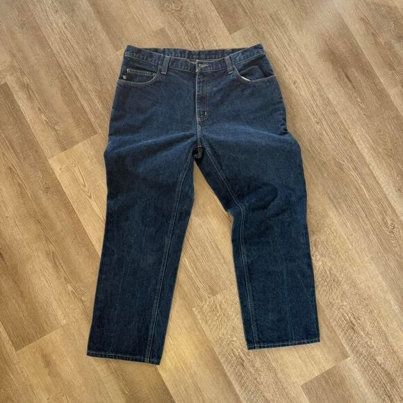 Navy Carhartt straight leg workwear jeans 36 - Picture 1 of 5